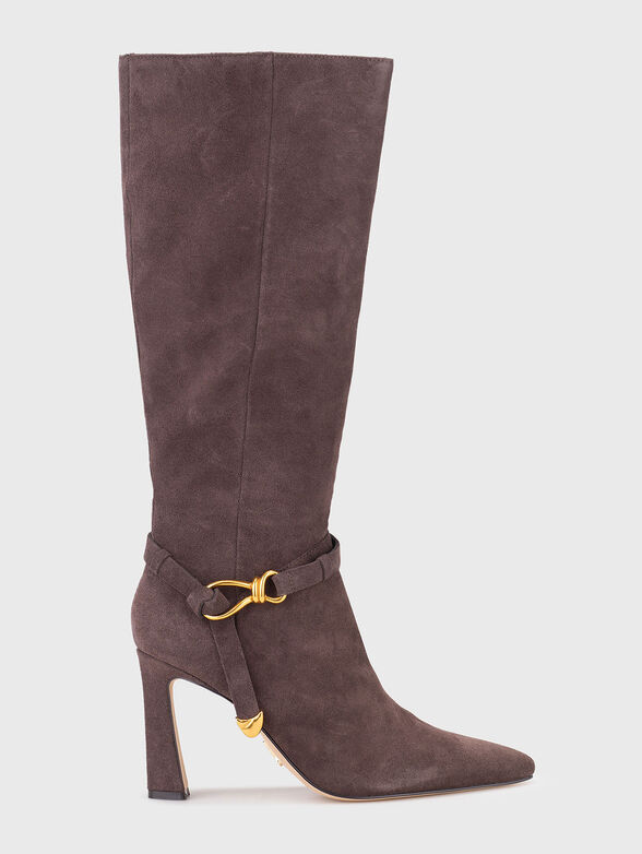 Beige suede boots - 1