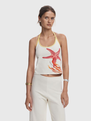 High-waisted printed trousers - 4