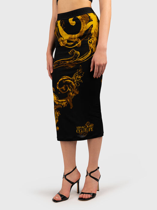 Midi skirt with abstract print