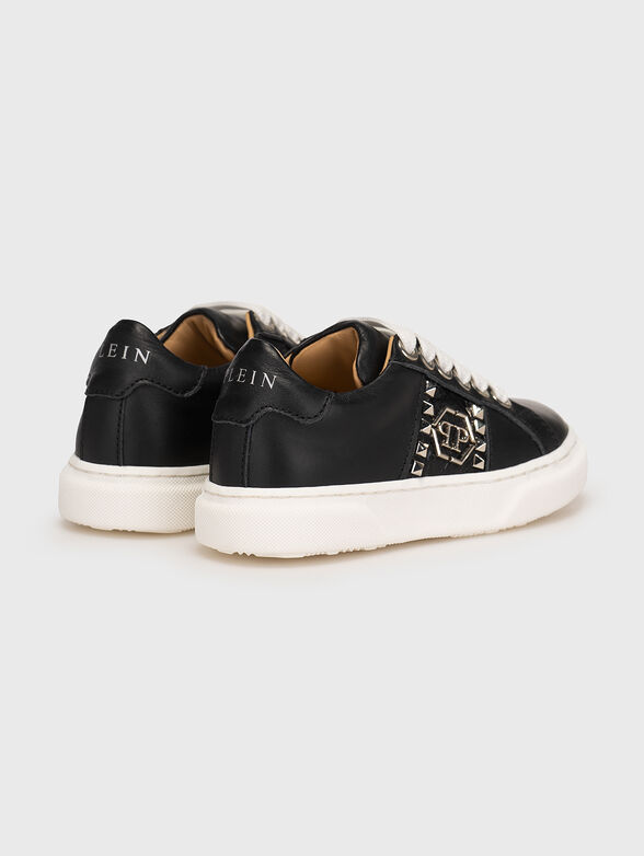 Leather sneakers with accent studs - 3