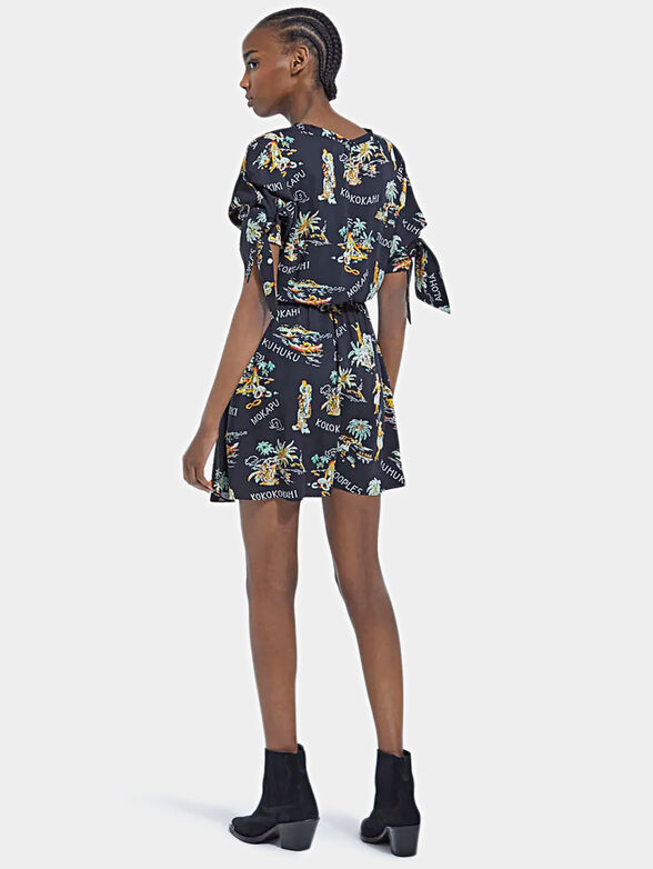 Black dress with colorful print - 3