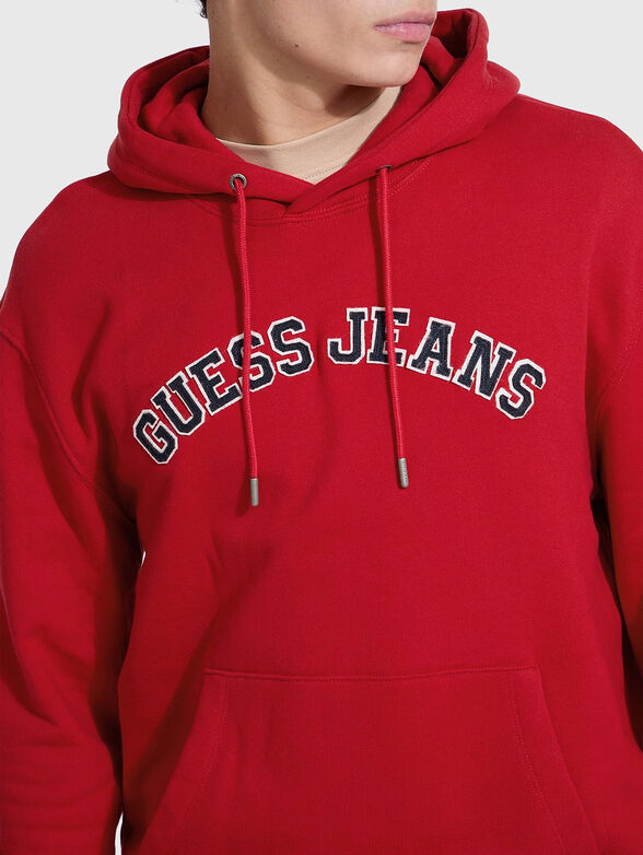 Cotton sweatshirt with hood and logo - 4