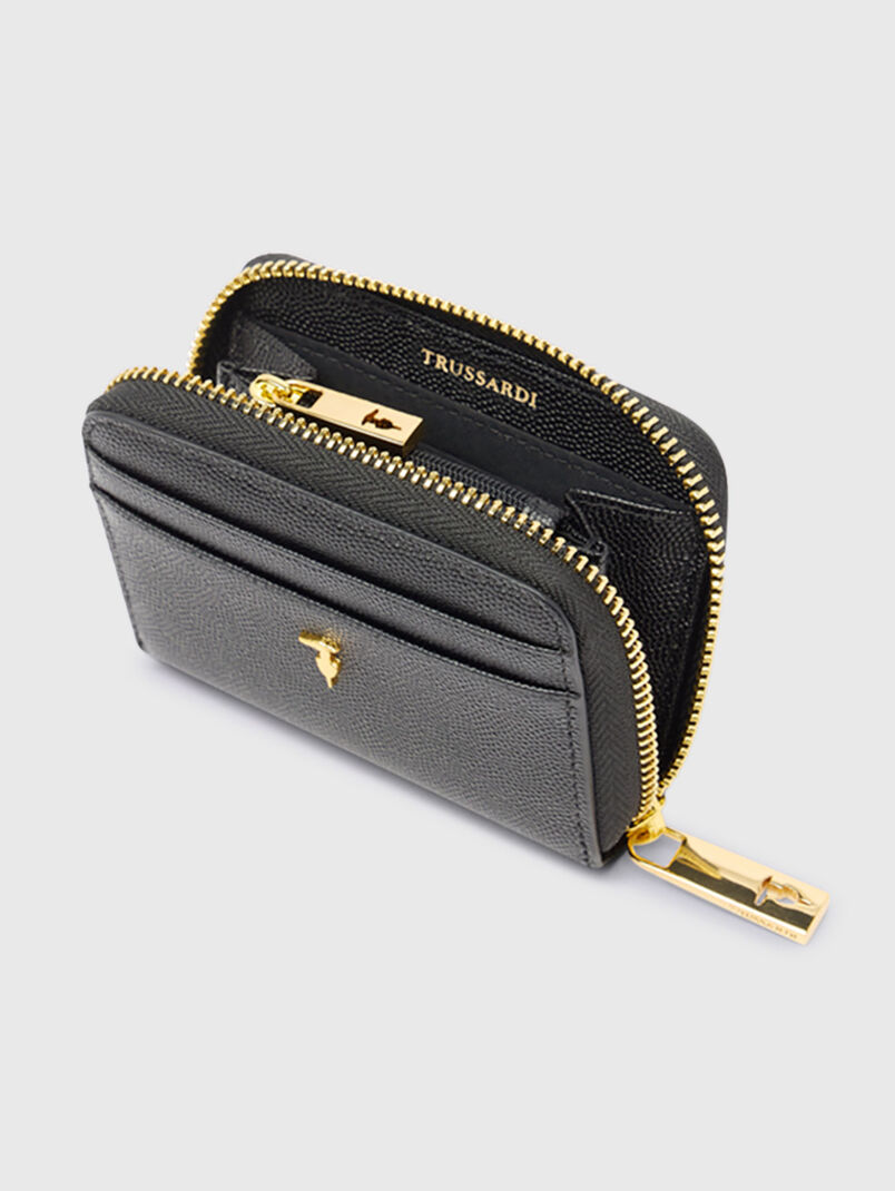 Leather wallet with saffiano effect and micro logo - 3