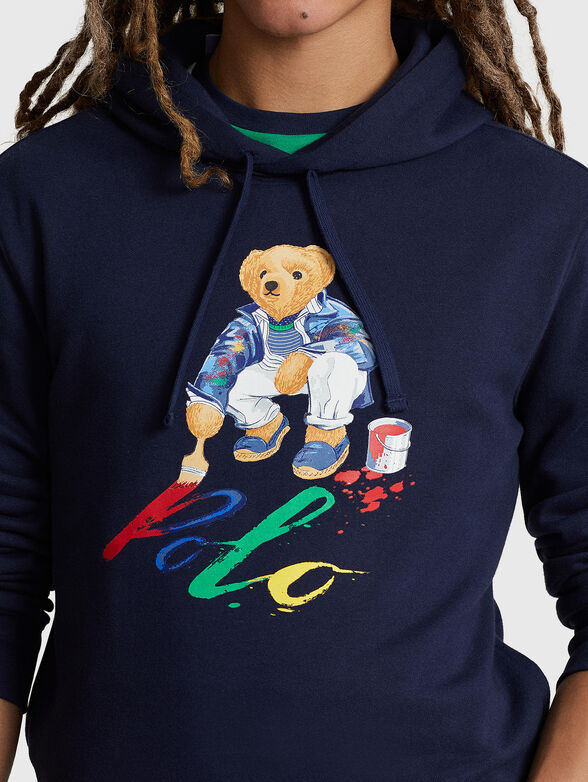 Hooded sweatshirt with Polo Bear print - 4
