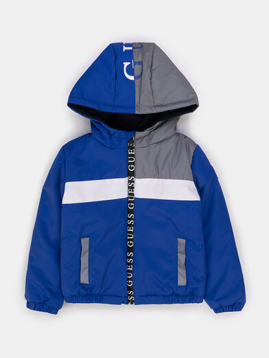 Padded jacket with hood and logo accents - 1