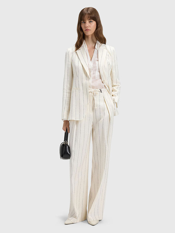 High-waisted linen trousers - 4