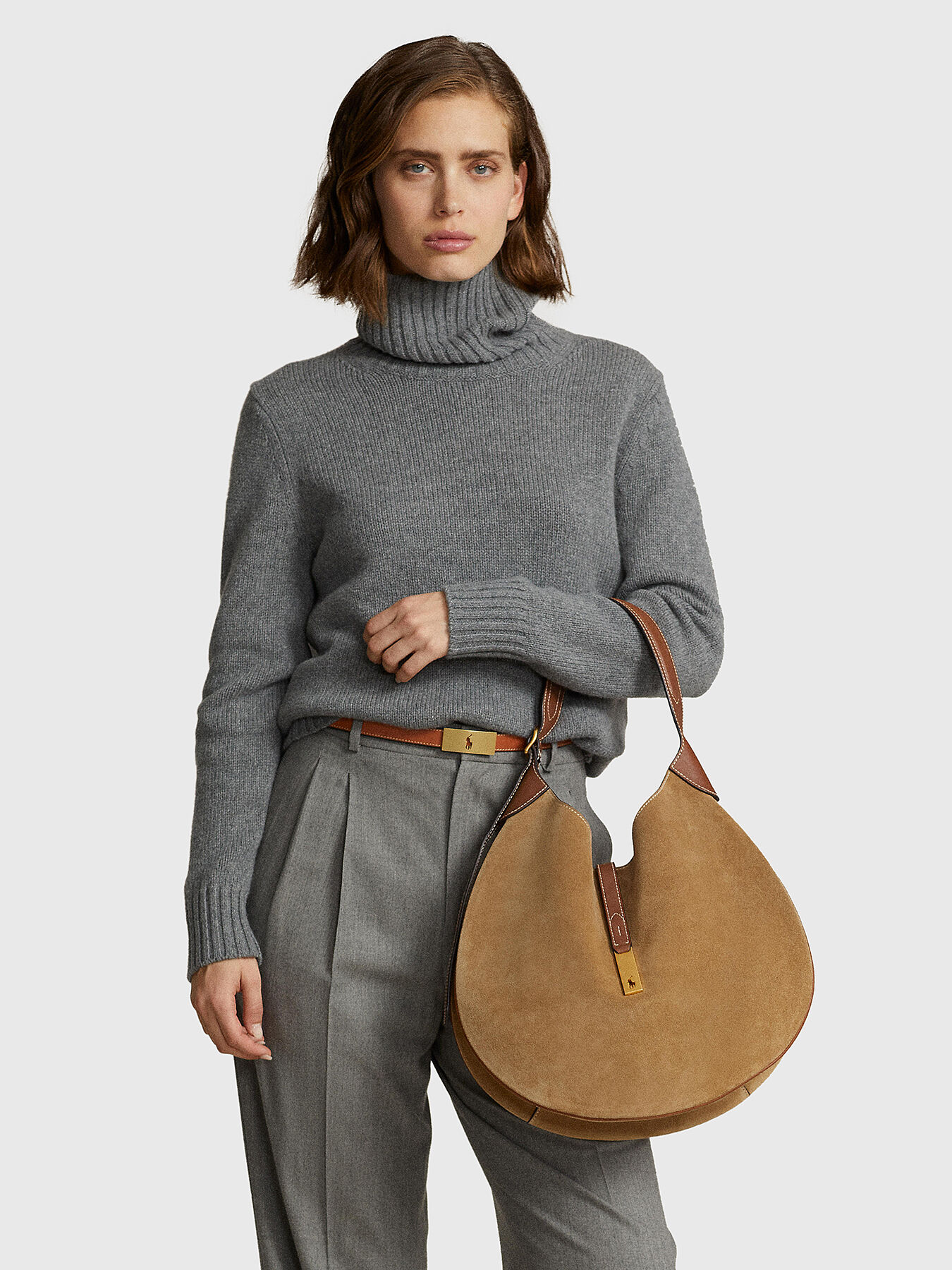 Hobo bag in suede brand POLO RALPH LAUREN Globalbrandsstore en