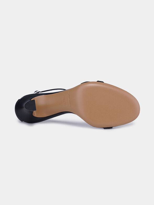 Leather sandals in black - 5