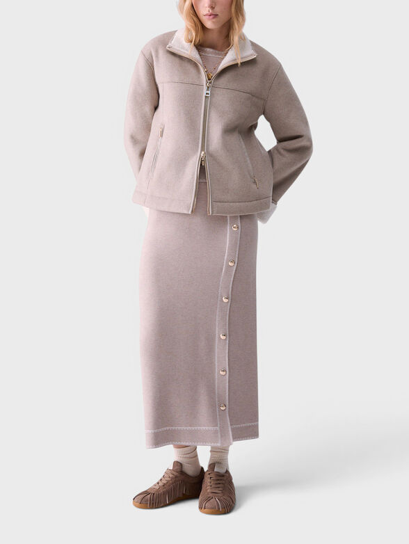 Cropped coat with a double zip - 2