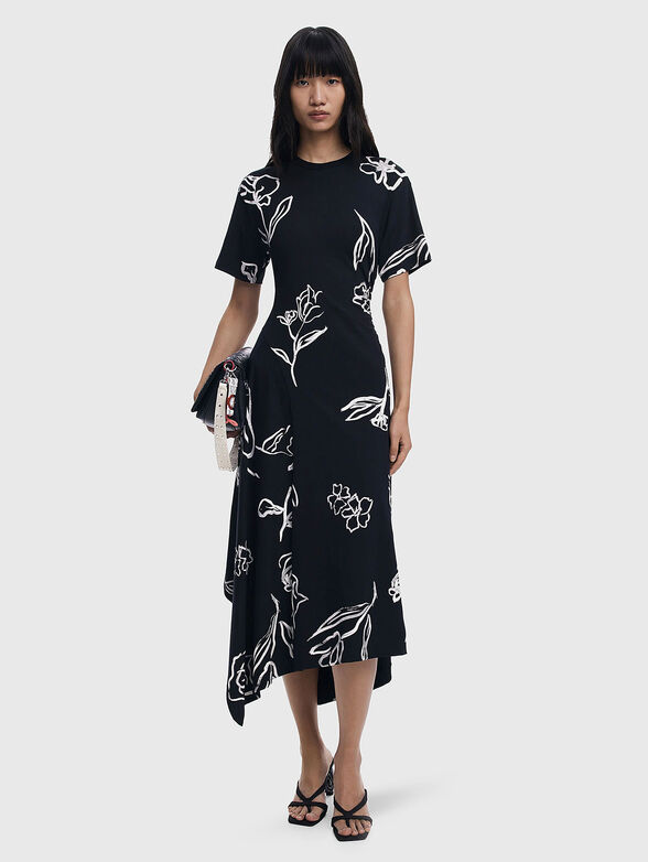 CALMA cotton midi dress with print - 6