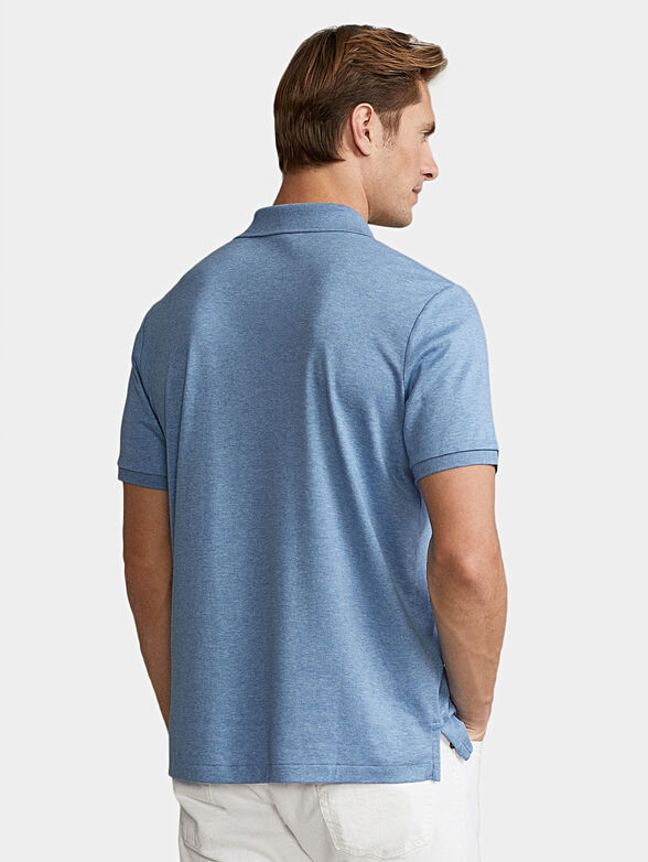 Cotton blue polo-shirt - 3