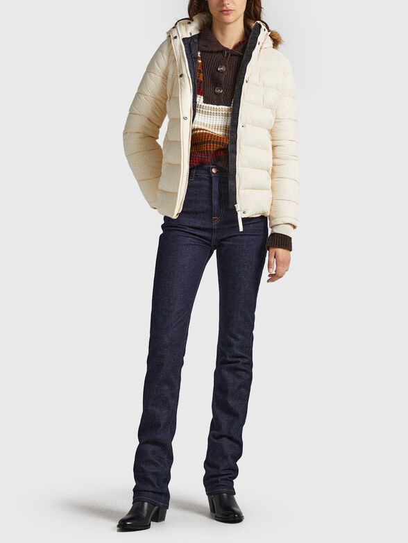 Puffer jacket in ecru color  - 2