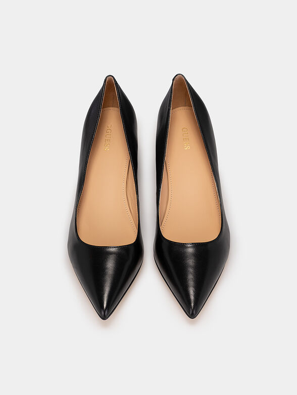KODY black leather heeled shoes - 6