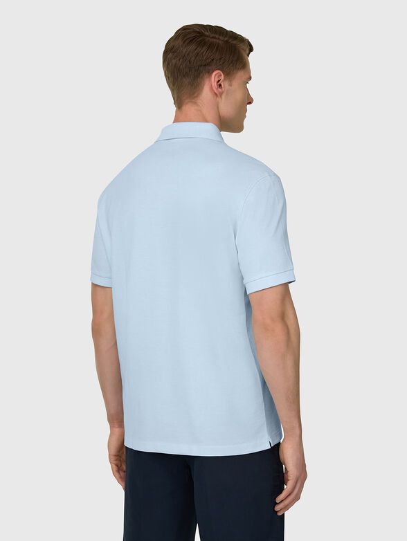 Light blue pique polo shirt - 3