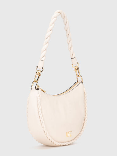 Leather bag with long strap and logo - 4