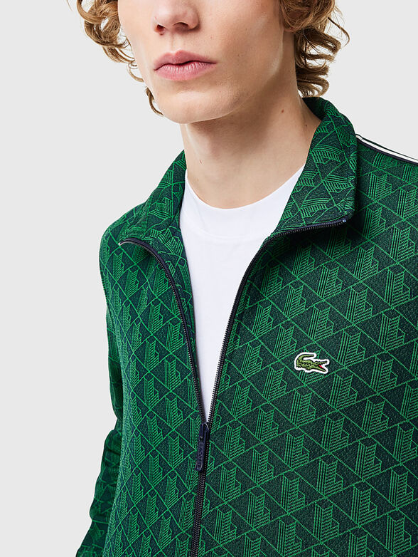 Sweatshirt with monogram print in brown - 4