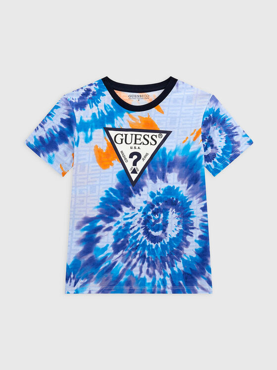 Тениска с абстрактен принт и лого  - 1