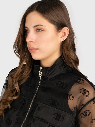 Jacket with sheer effect and pockets - 4