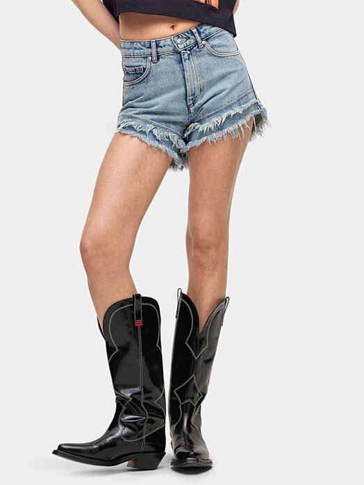 High-waisted denim shorts