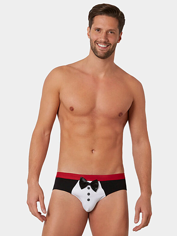 HELLO XMAS briefs with accent print - 2