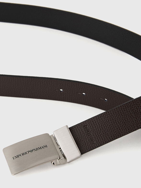 Leather belt with logo - 2