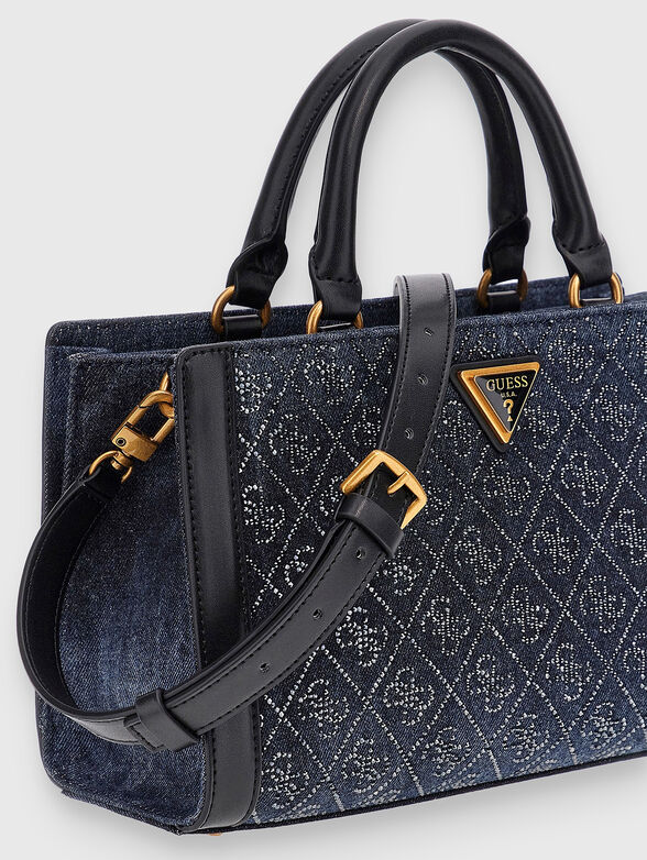 DILI denim bag with 4G rhinestone monogram - 3