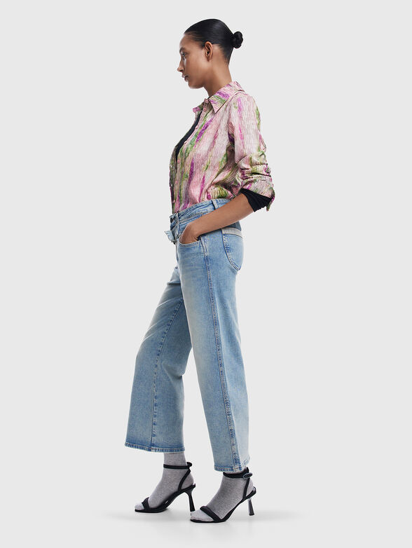 Cropped jeans with washed effect - 5