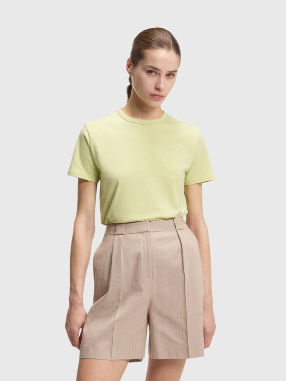 Cotton T-shirt with embroidered logo - 1