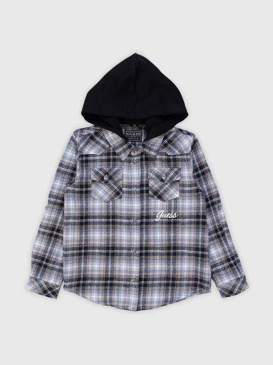 Check shirt with hood - 1