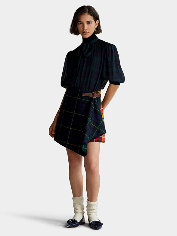 Plaid woolen skirt - 4