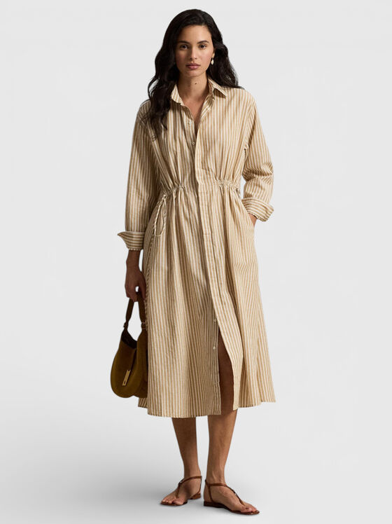 Linen and cotton wrap dress - 1