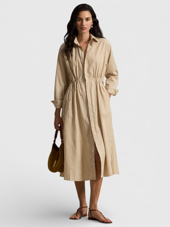 Linen and cotton wrap dress - 1