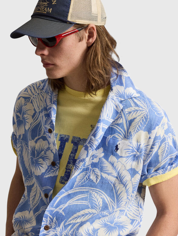 Linen shirt with floral motifs - 4