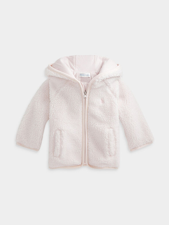 Light pink jacket with zipper and hood - 1