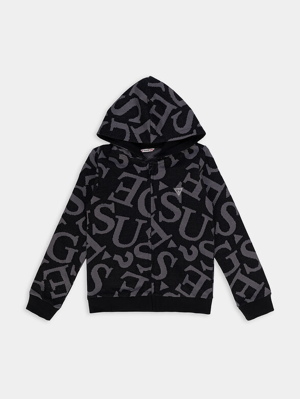 Black cotton sweatshirt with logo print - 1