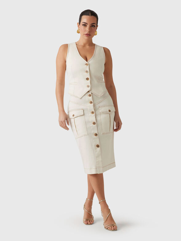 NAOMI denim vest with accent stitching - 2