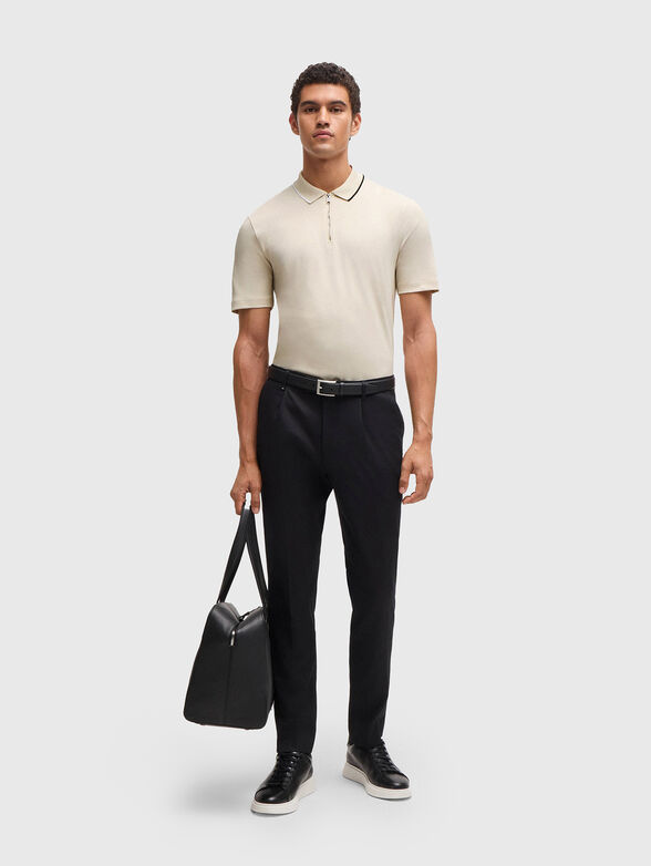 Cotton polo shirt with zip - 2