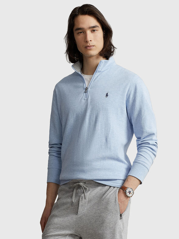 Blue sweater with zip  - 1