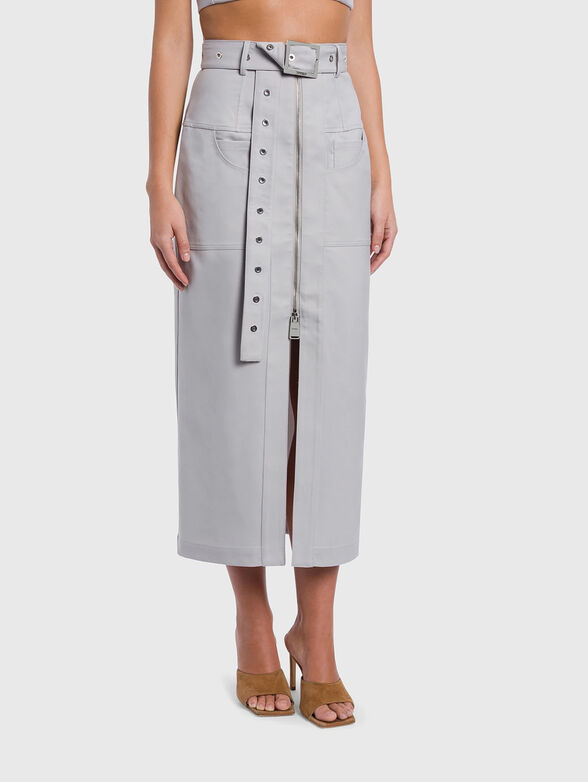 Skirt with a zip and an accent belt - 1
