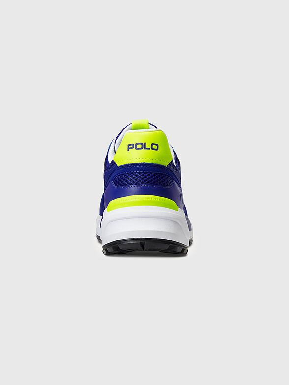 Blue sports shoes with neon accents - 3