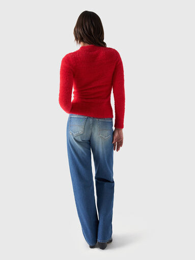 Knitted sweater in red colour - 3