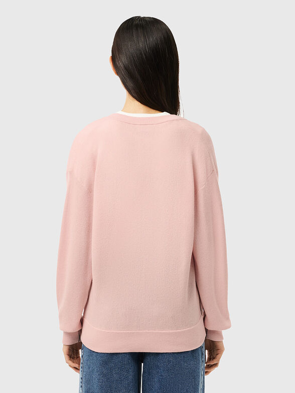 Wool sweater with V-neck - 3