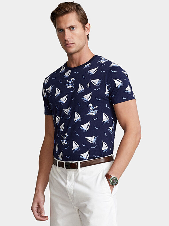 T-shirt with marine print - 1