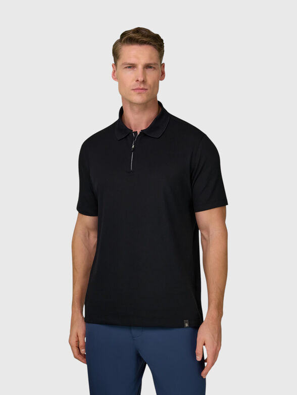 Short sleeved polo shirt with zip - 1