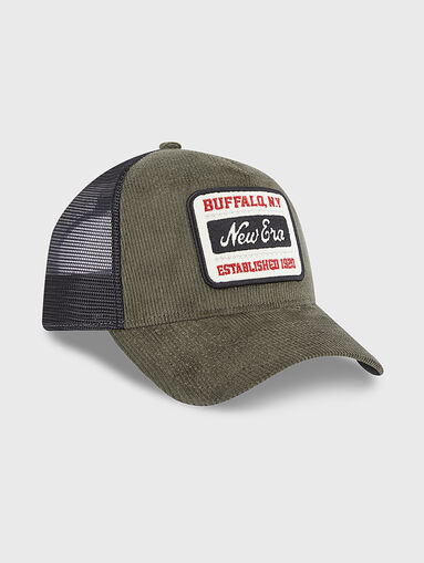 Green denim hat with contrast accent - 3