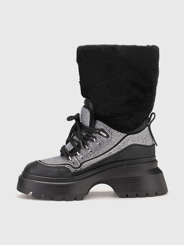 Boots with rhinestones and soft texture - 4