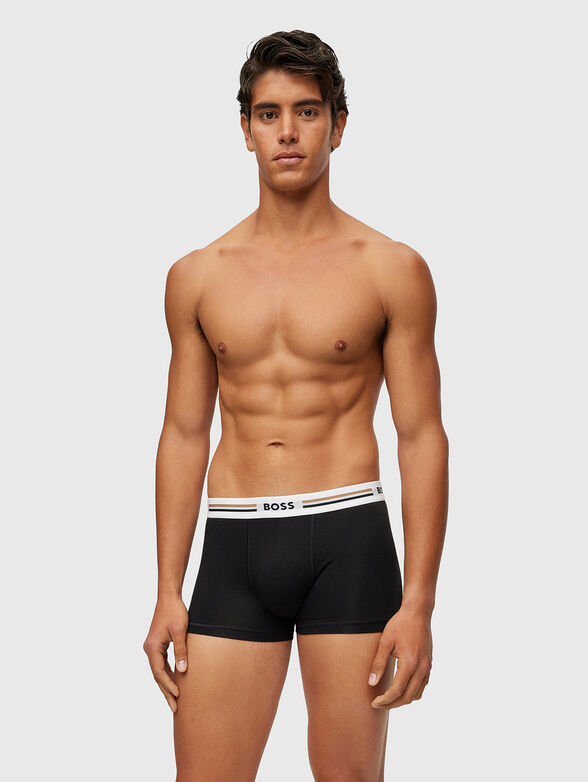 Three-pack black trunks with logo waistbands - 6