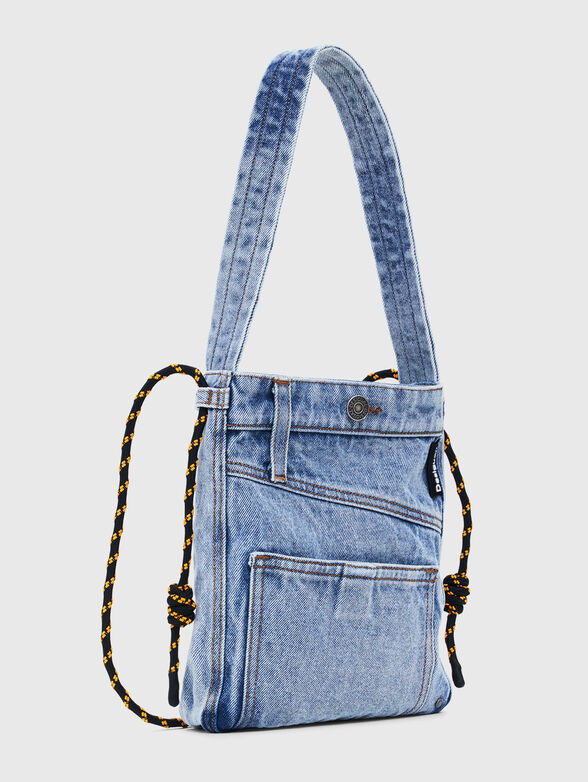 Denim tote bag with accent pockets - 4