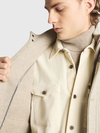 Bomber jacket with a herringbone knit pattern - 4