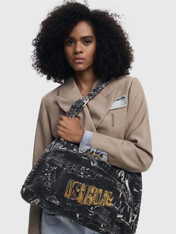 Large black bag with print - 6